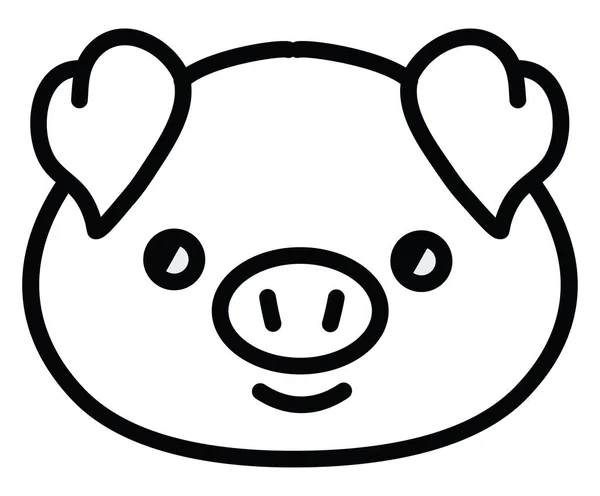 Bébé Cochon Mignon Illustration Sur Fond Blanc — Image vectorielle