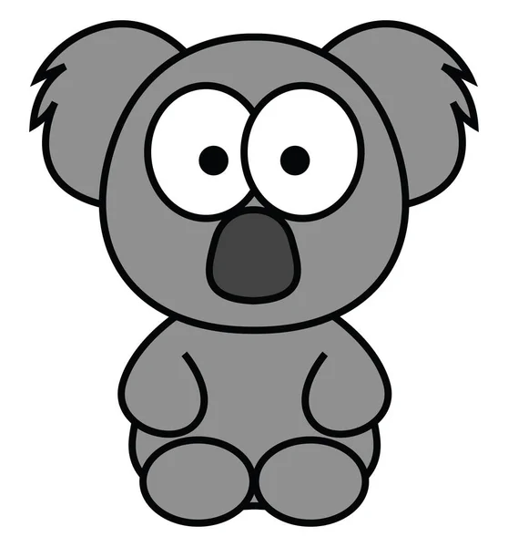 Koala Grigio Illustrazione Sfondo Bianco — Vettoriale Stock