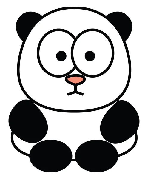 Cute Panda Illustration White Background — Stock Vector