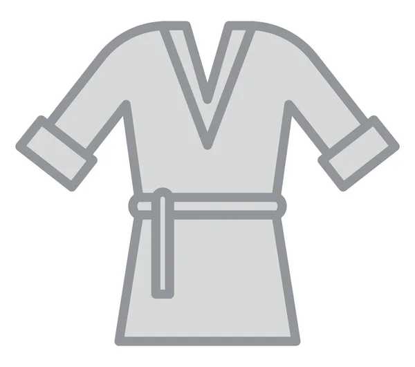 灰色浴衣 白色背景的插图 — 图库矢量图片