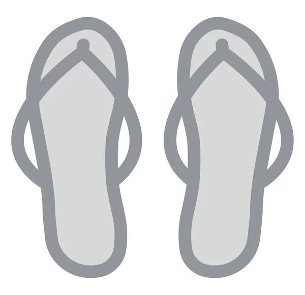 Grey Sandals Illustration White Background — Stock Vector