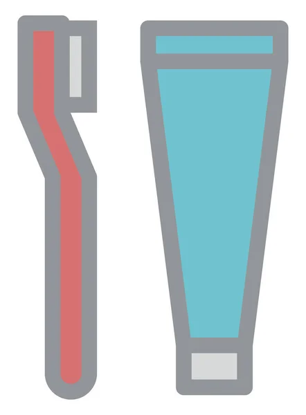 Zahnbürste Und Zahnpasta Illustration Auf Weißem Hintergrund — Stockvektor