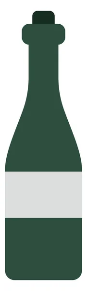 Zöld Pezsgős Palack Illusztráció Fehér Alapon — Stock Vector