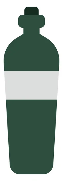 白い背景に緑のテキーラボトル イラスト — ストックベクタ