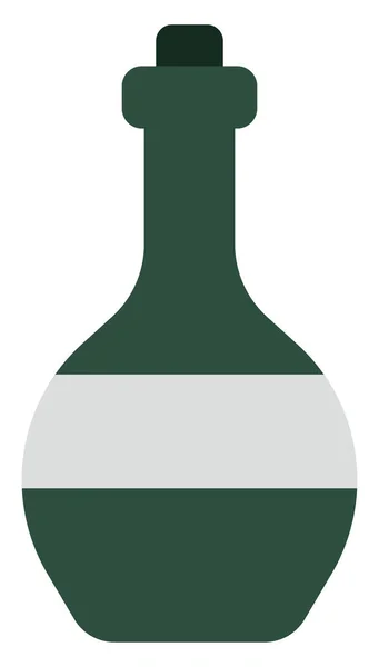 Zielona Butelka Wina Ilustracja Białym Tle — Wektor stockowy