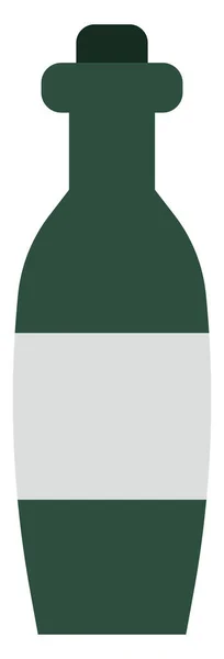 Zöld Vermut Palack Illusztráció Fehér Alapon — Stock Vector