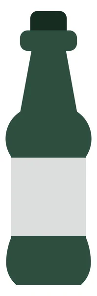 Zöld Sörösüveg Illusztráció Fehér Alapon — Stock Vector