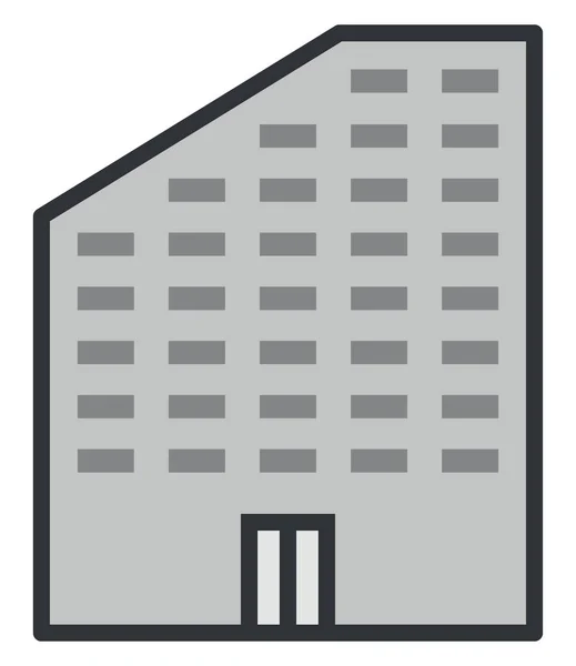 Будівля Сірого Кіно Ілюстрація Білому Тлі — стоковий вектор
