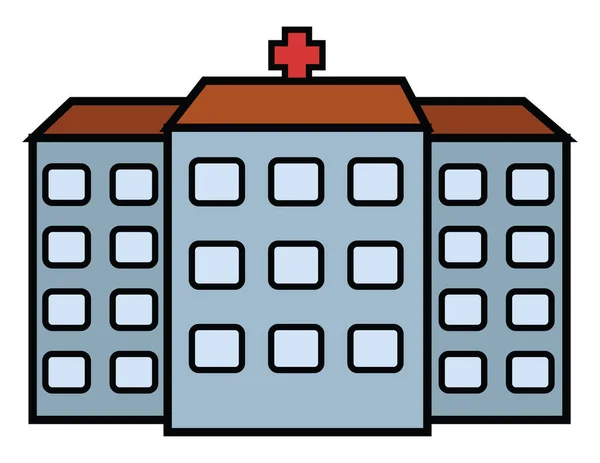 Blaues Krankenhaus Illustration Auf Weißem Hintergrund — Stockvektor