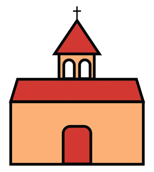 Оранжевая Церковь Иллюстрация Белом Фоне — стоковый вектор