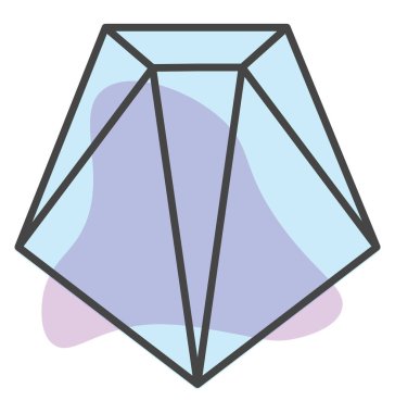 Beyaz arka planda siyah çizgileri olan elmas..