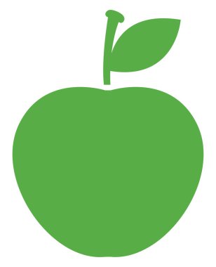 Yeşil elma, illüstrasyon, beyaz arkaplan.