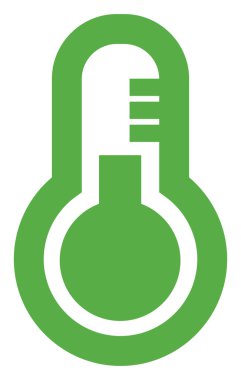 Yeşil sıcaklık, illüstrasyon, beyaz arkaplan.