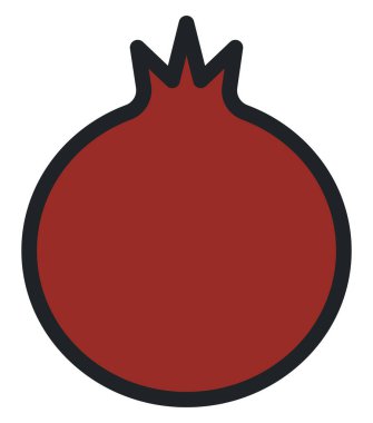 Beyaz zemin üzerinde kırmızı nar, resimleme.