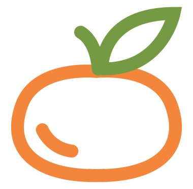 Beyaz arkaplanda turuncu mandalina, resimleme.