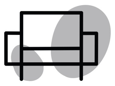 Siyah koltuk, resim, beyaz arka plan..