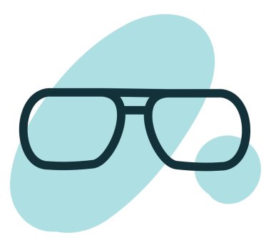 Beyaz arkaplanda çerçeveli, resimli gözlüklerName.