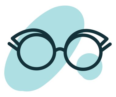 Dairesel optik gözlük, illüstrasyon, beyaz arkaplan.