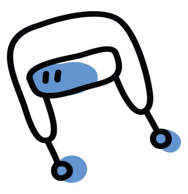 Çocukların kış şapkası, beyaz arka planda çizimler..