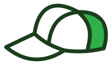 Yeşil başlık, resimleme, beyaz arkaplan.