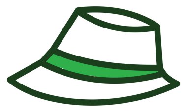 Beyaz arkaplanda kadın şapkası, illüstrasyon..