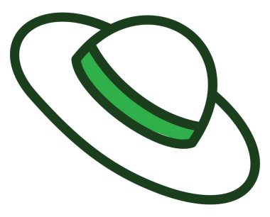 Yuvarlak büyük şapka, resim, beyaz arka planda.