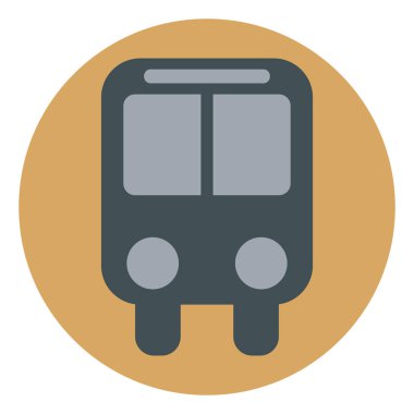 Beyaz arka planda gri bir otobüs, illüstrasyon.