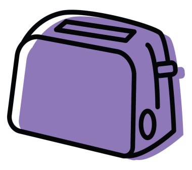 Mor tost makinesi, resim, beyaz arkaplanda..