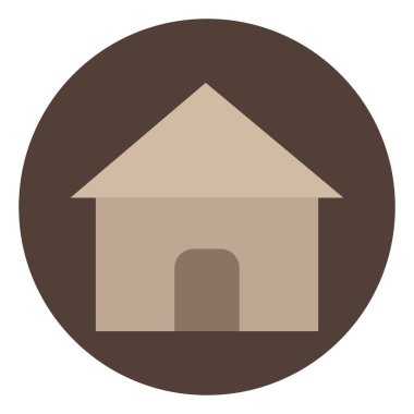 Beyaz arka planda küçük kahverengi bir ev..