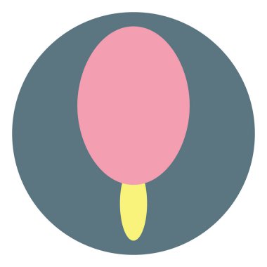 Çubukta çilekli dondurma, beyaz arka planda illüstrasyon..