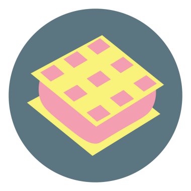 Waffle ve dondurma, resim, beyaz arka planda..