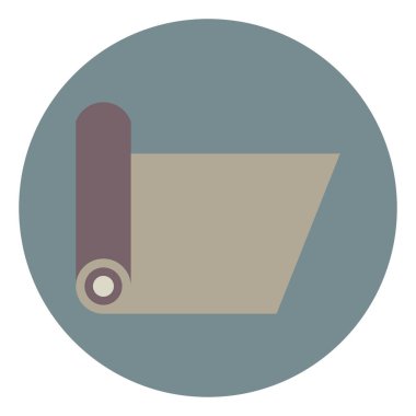 Kahverengi halı, resimli, beyaz arka planda..