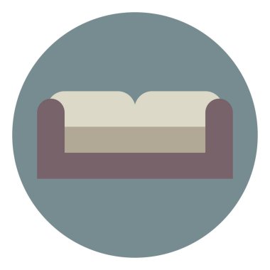 Kahverengi kanepe, illüstrasyon, beyaz arka plan..