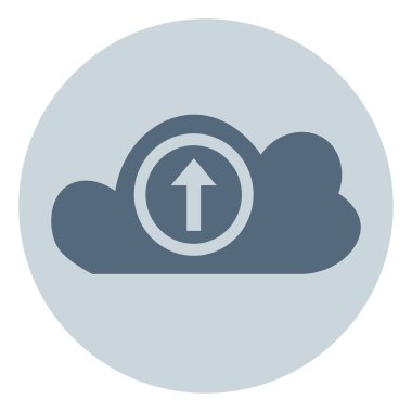 Beyaz arkaplanda yükleme işareti, illüstrasyon olan bulut.