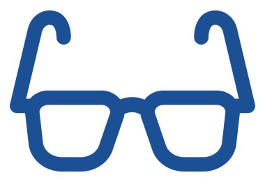 Gazetecilik gözlüğü, illüstrasyon, beyaz arka plan.