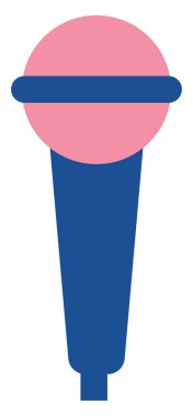 Mavi ve pembe mikrofon, beyaz arkaplanda illüstrasyon.