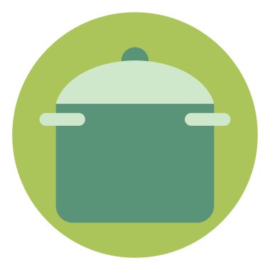 Yeşil kazan, resim, beyaz arka planda.