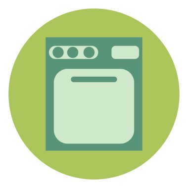 Yeşil gaz sobası, resim, beyaz arka planda..