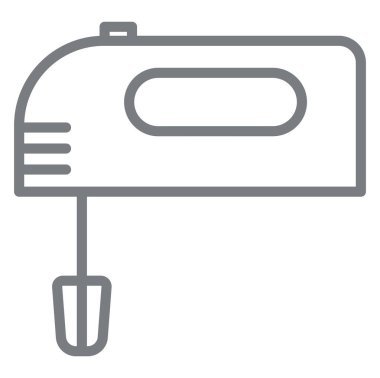 Beyaz arka planda gri el mikseri, illüstrasyon.