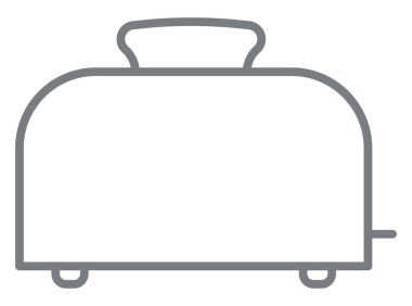 Beyaz arka planda gri elektrikli tost makinesi, resimleme..