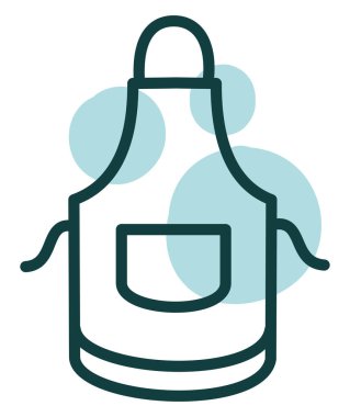 Mavi önlük, illüstrasyon, beyaz arka plan..