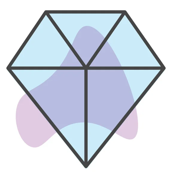 Kristalblauwe Diamant Illustratie Een Witte Achtergrond — Stockvector