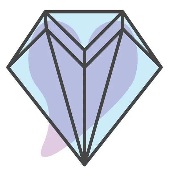 Kristallen Diamant Illustratie Een Witte Achtergrond — Stockvector