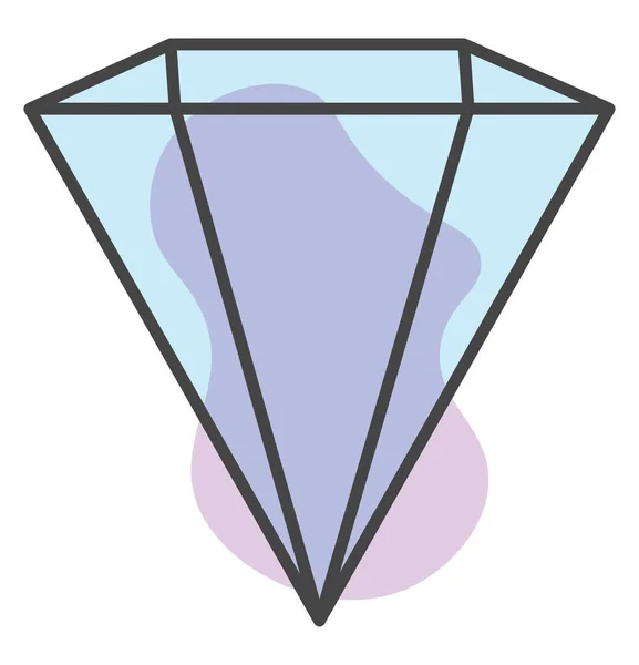 Scherpe Blauwe Diamant Illustratie Een Witte Achtergrond — Stockvector