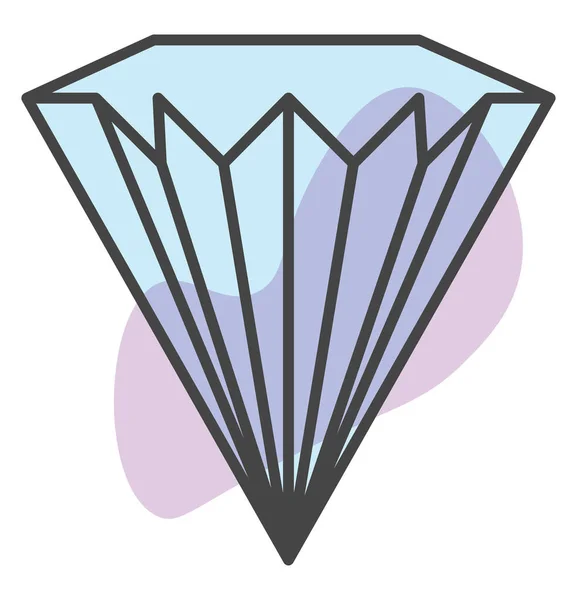 Diamond Σχήμα Κρύσταλλο Εικονογράφηση Λευκό Φόντο — Διανυσματικό Αρχείο