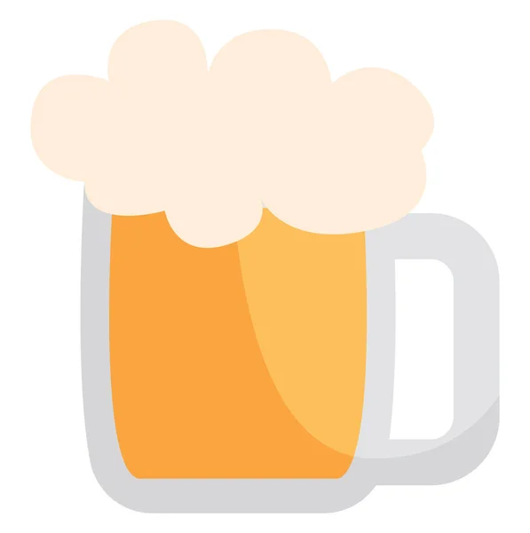 Pint Bier Illustratie Een Witte Achtergrond — Stockvector