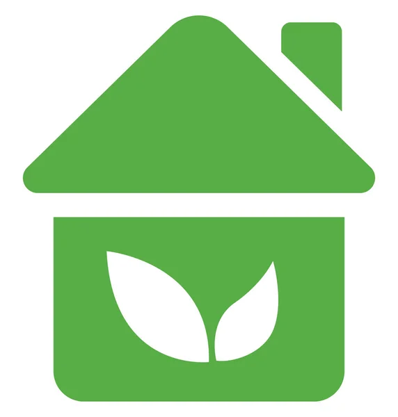 Casa Verde Ilustração Sobre Fundo Branco —  Vetores de Stock