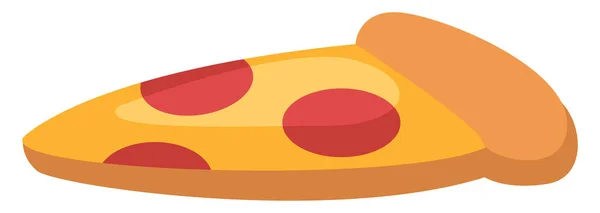 Skiva Pizza Illustration Vit Bakgrund — Stock vektor