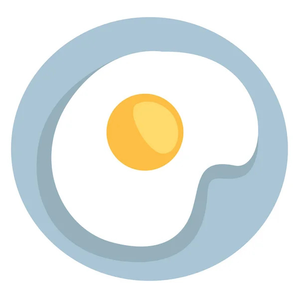 Τηγανητό Αυγό Εικονογράφηση Λευκό Φόντο — Διανυσματικό Αρχείο