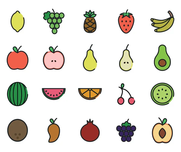 Fresh Fruit Illustration White Background — Stock Vector
